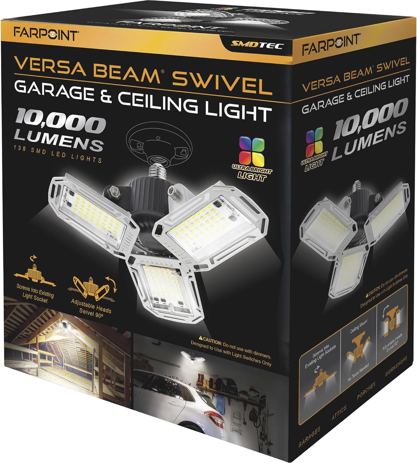 FarPoint LED Garage/Ceiling Light, 10,000 Lumens FLFB31004 FarPoint LED Garage/Ceiling Light, 10,000 Lumens FLFB31004